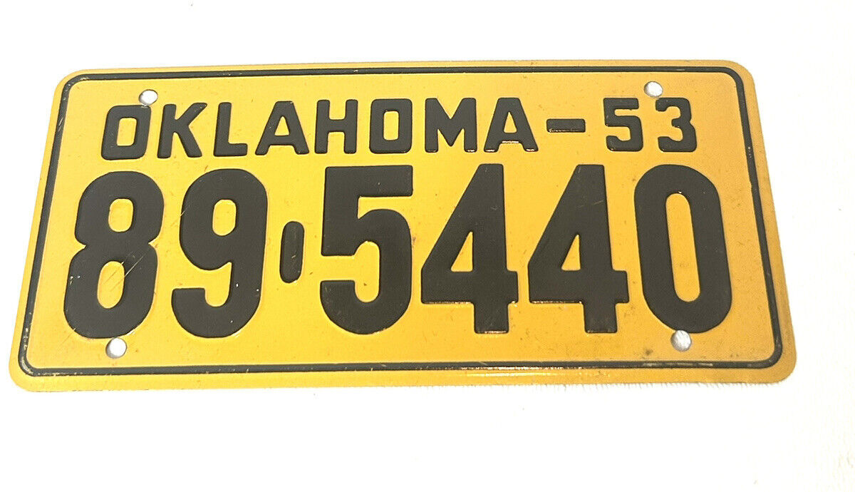 Vintage 1953 Oklahoma Wheaties Cereal Box  License Plate