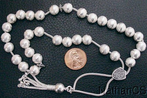 Greek Komboloi All Solid Sterling Silver Round Beads