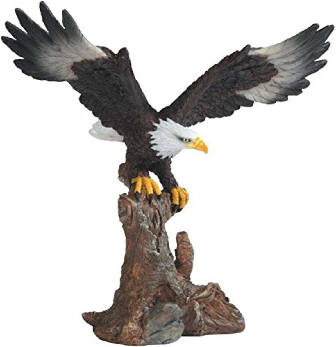 Realistic Bald Eagle Statue Bird Sculpture Desk Shelf Tabletop Patriotic Decor