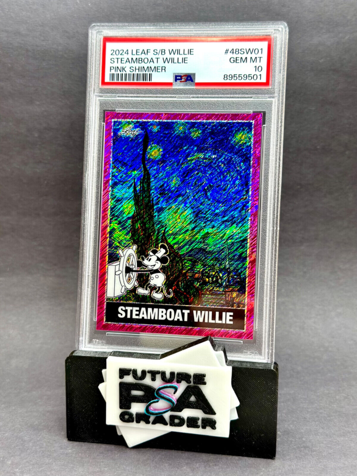 PSA 10 Starry Night Steamboat Willie Pink Shimmer 5/7 Mickey Mouse Leaf #48SW-01