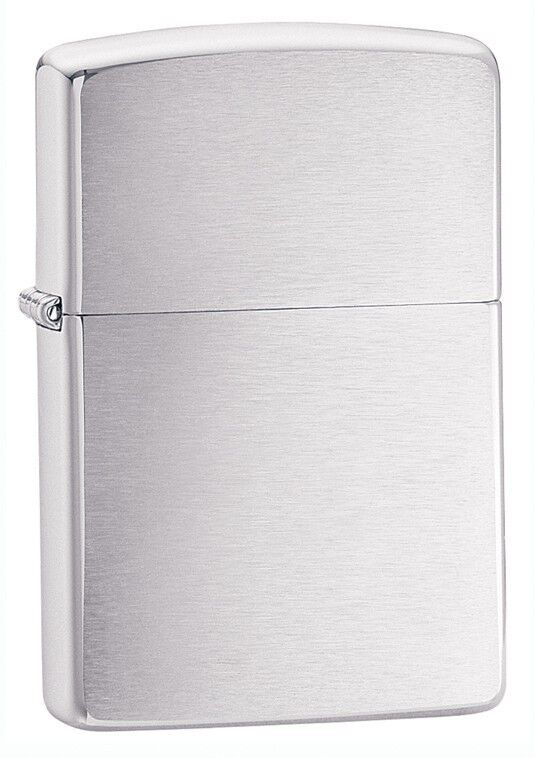 Zippo Brushed Chrome Windproof Lighter 200, New In Box