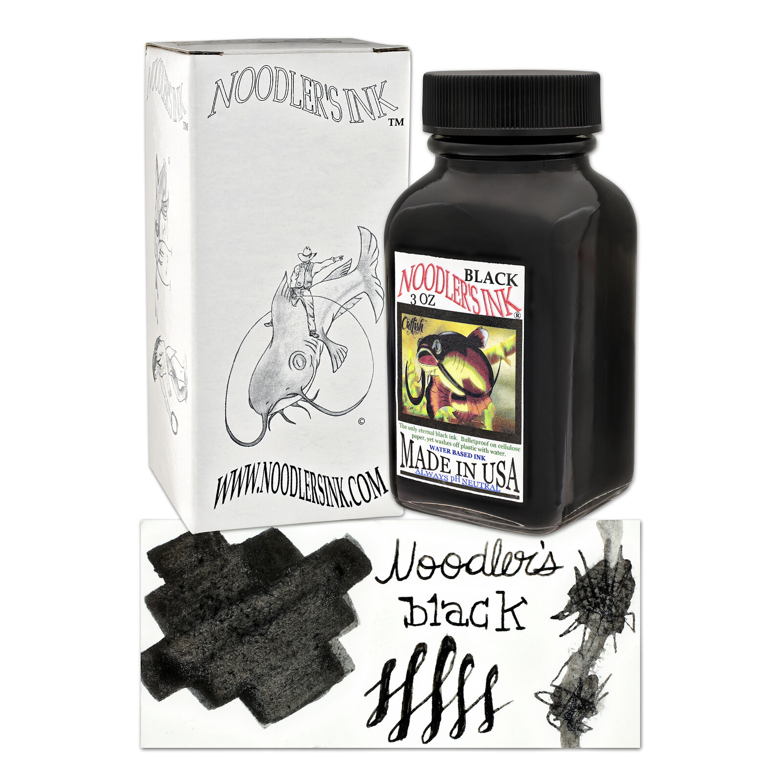 Noodler's Ink Bulletproof Permanent Black Bottled Fountain Pen Ink - New In Box