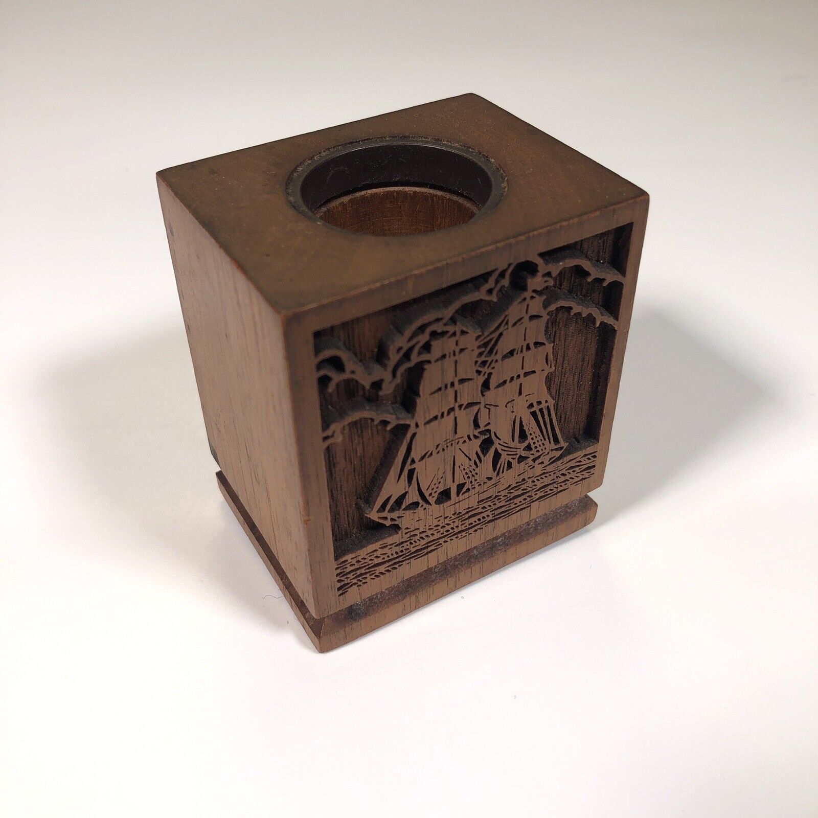 vintage lasercraft laser engraved staple holder wooden Magnetic