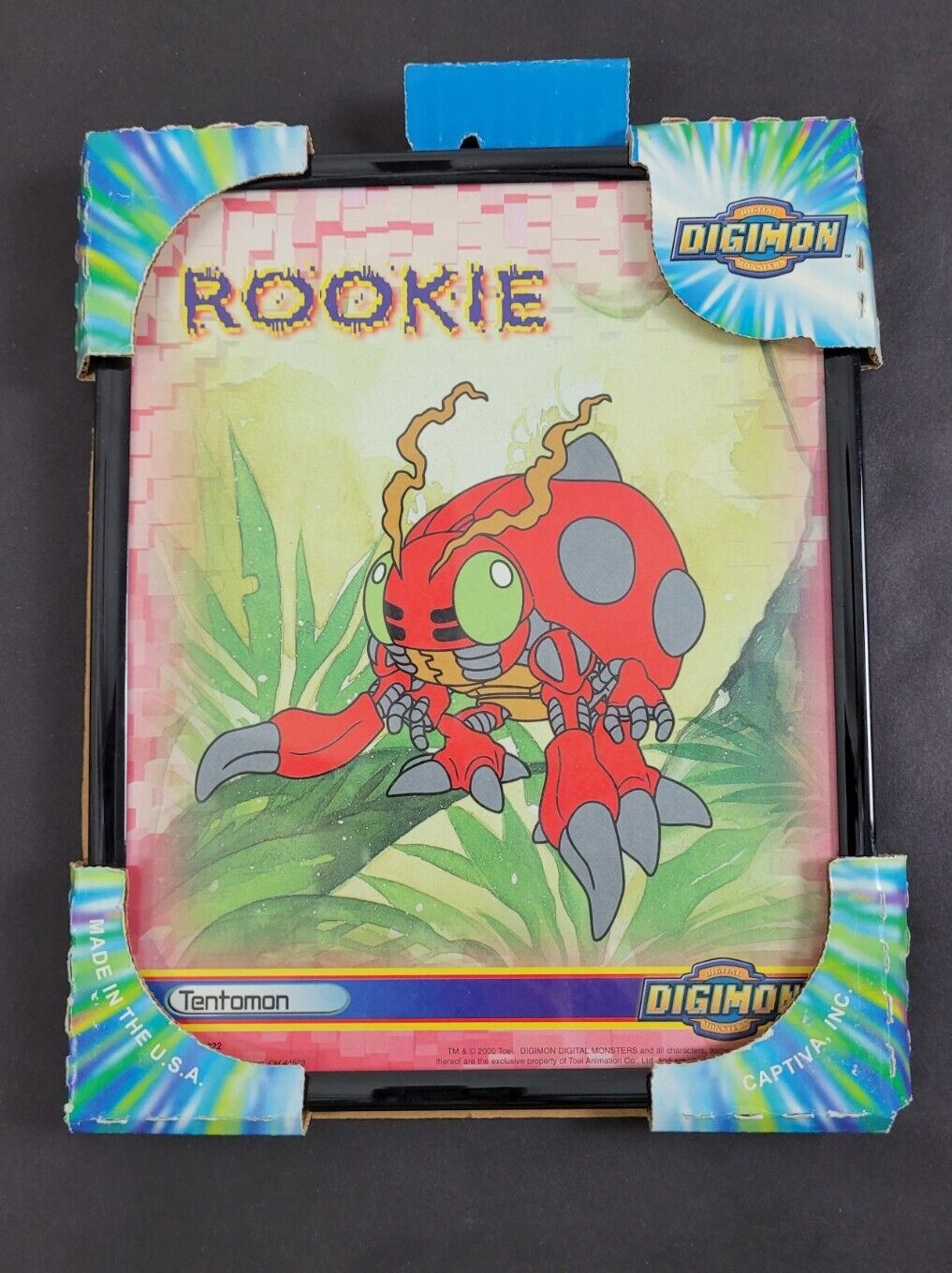Vintage 2000 Digimon Tentomon Rookie Poster 8” X 10” Captiva Frame Wall Art Room