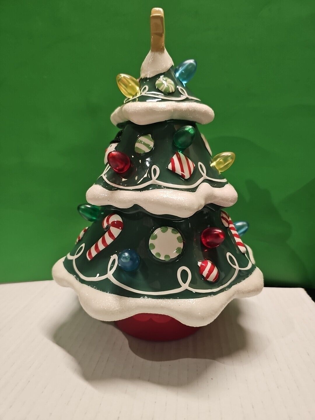 HALLMARK Ceramic Musical Gumdrop Christmas Tree Light-Up Rotating -  See Videos