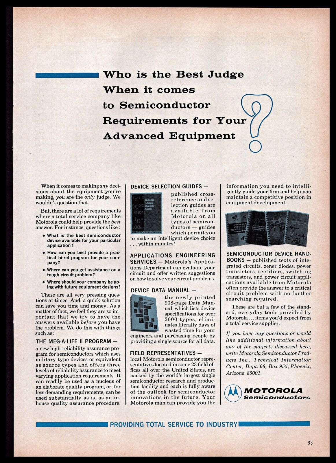 1965 Motorola Semiconductors Public Announcement Guides Manuals Vintage PRINT AD