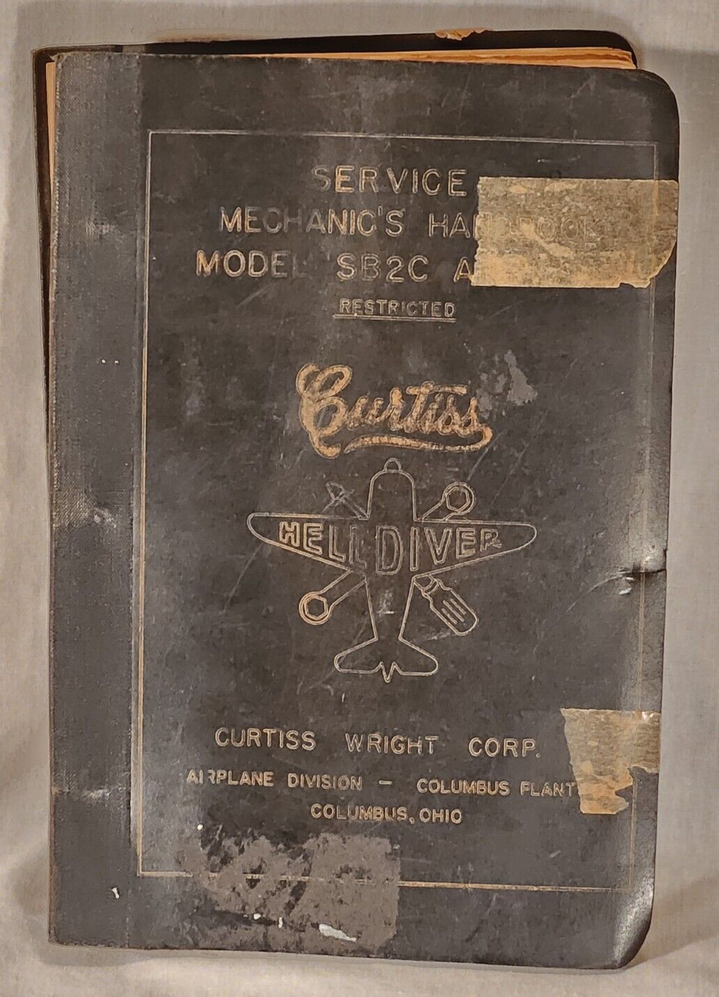 Rare Vtg WWII Curtiss Wright Corp Helldiver SB2C Service Mechanic's Handbook 