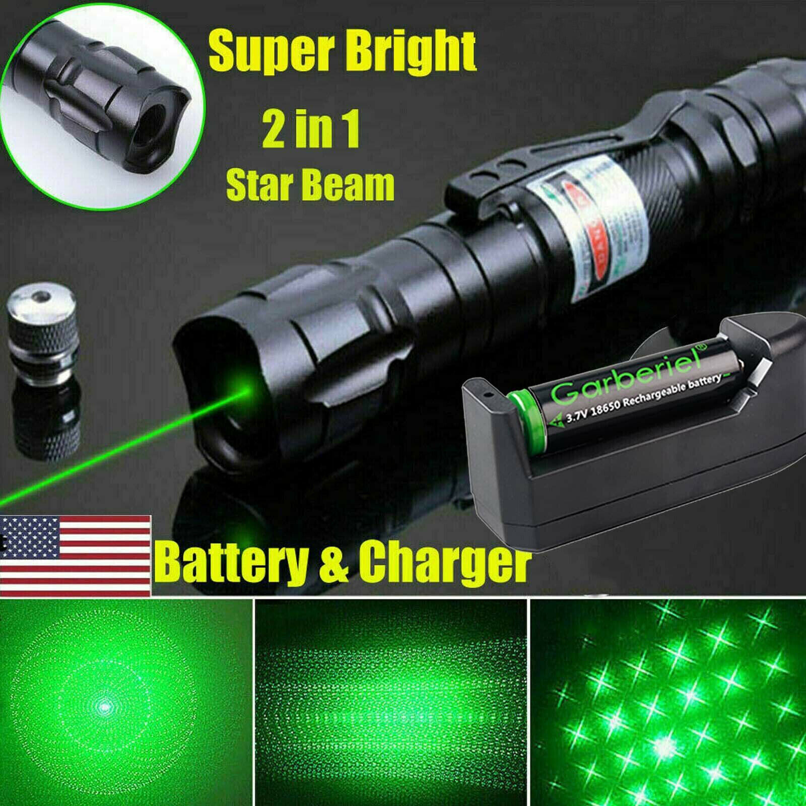 1600Miles 532nm Green Laser Pointer Star Visible Beam Light Lazer Batter&Charger
