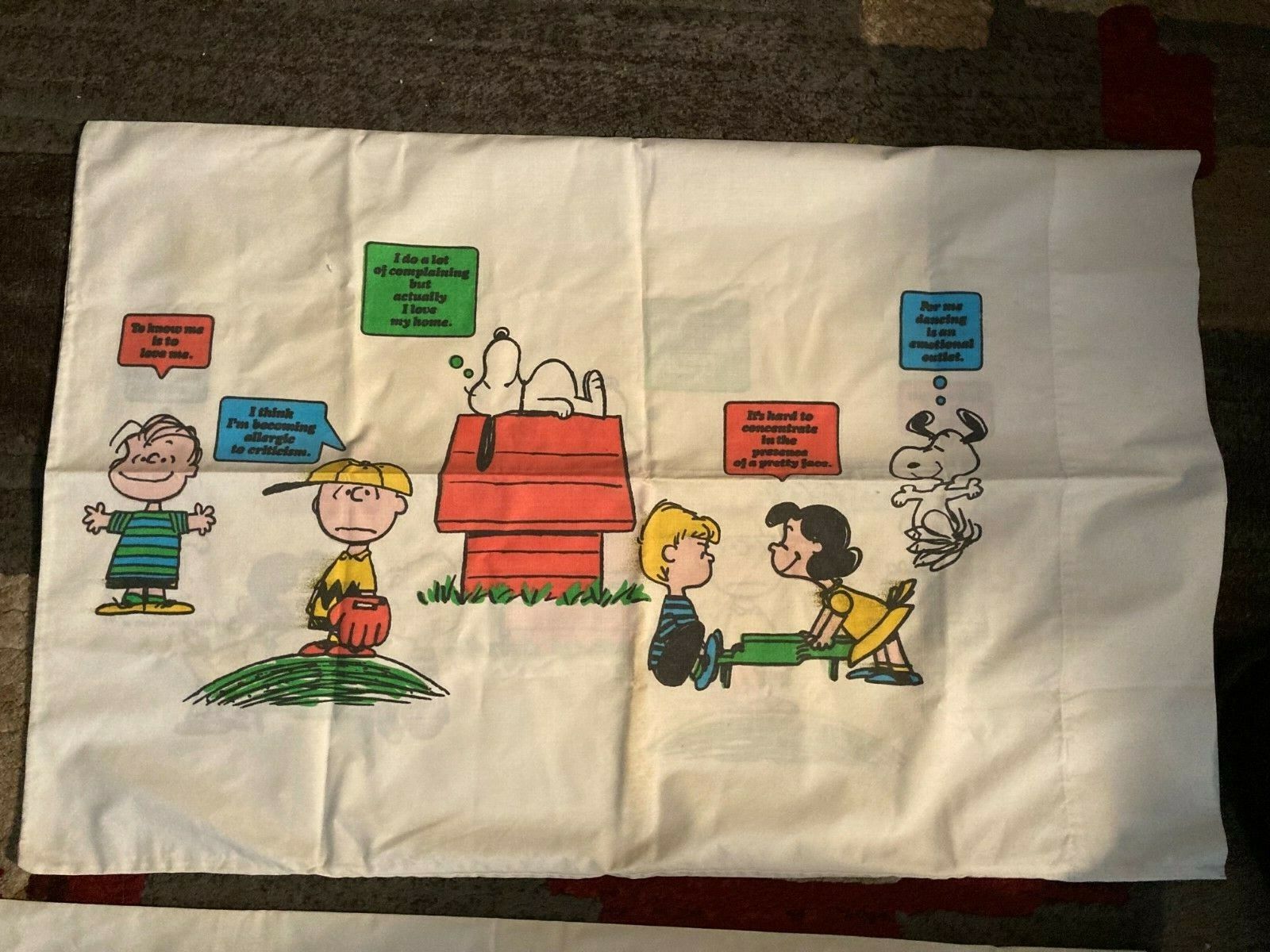 Vtg.1971 Charley Brown and gang pillow case Vtg. Mickey Mouse Pillow case. LotS1