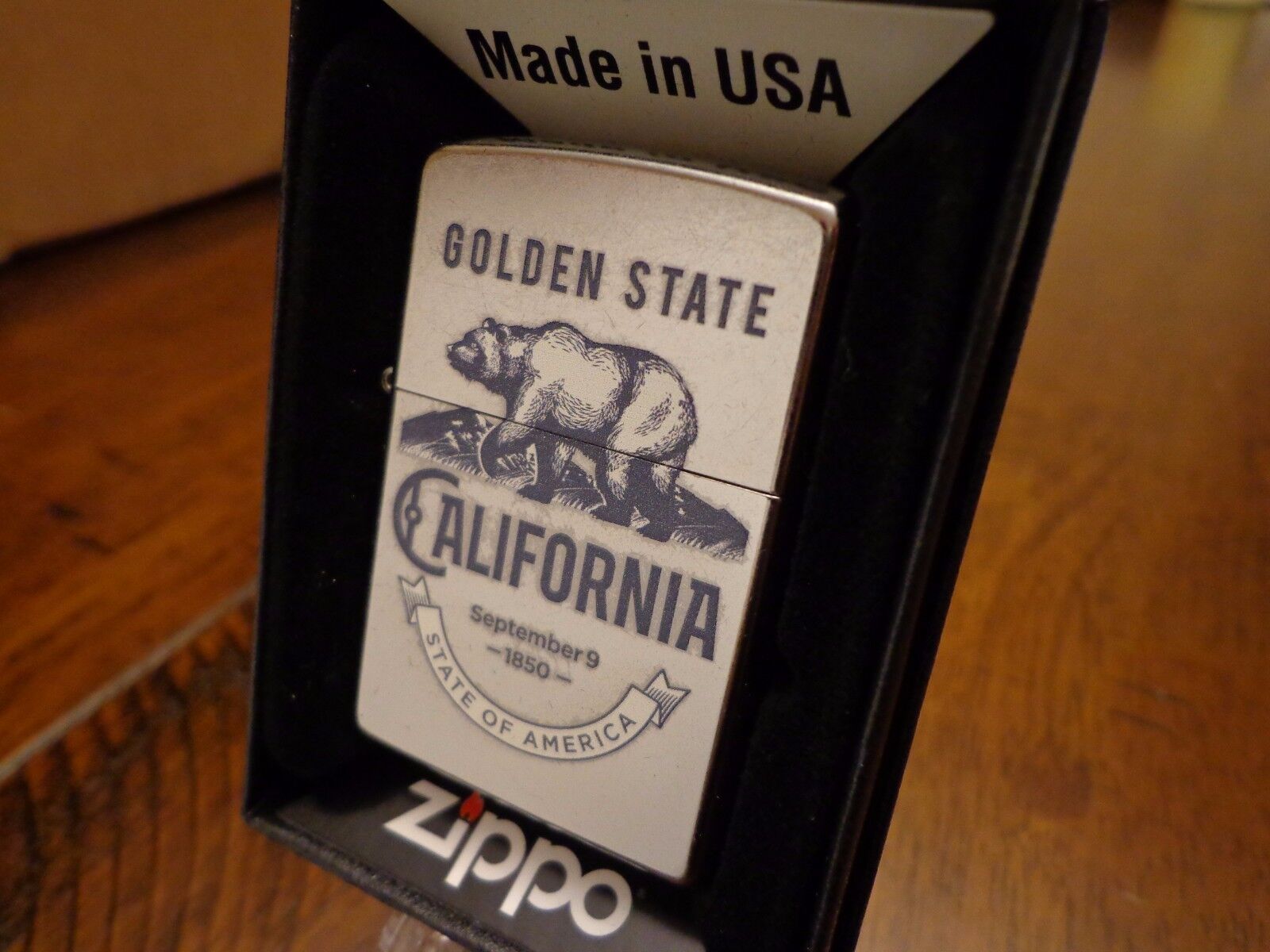 CALIFORNIA GOLDEN STATE BEAR SEPTEMBER 9 1850 ZIPPO LIGHTER MINT IN BOX
