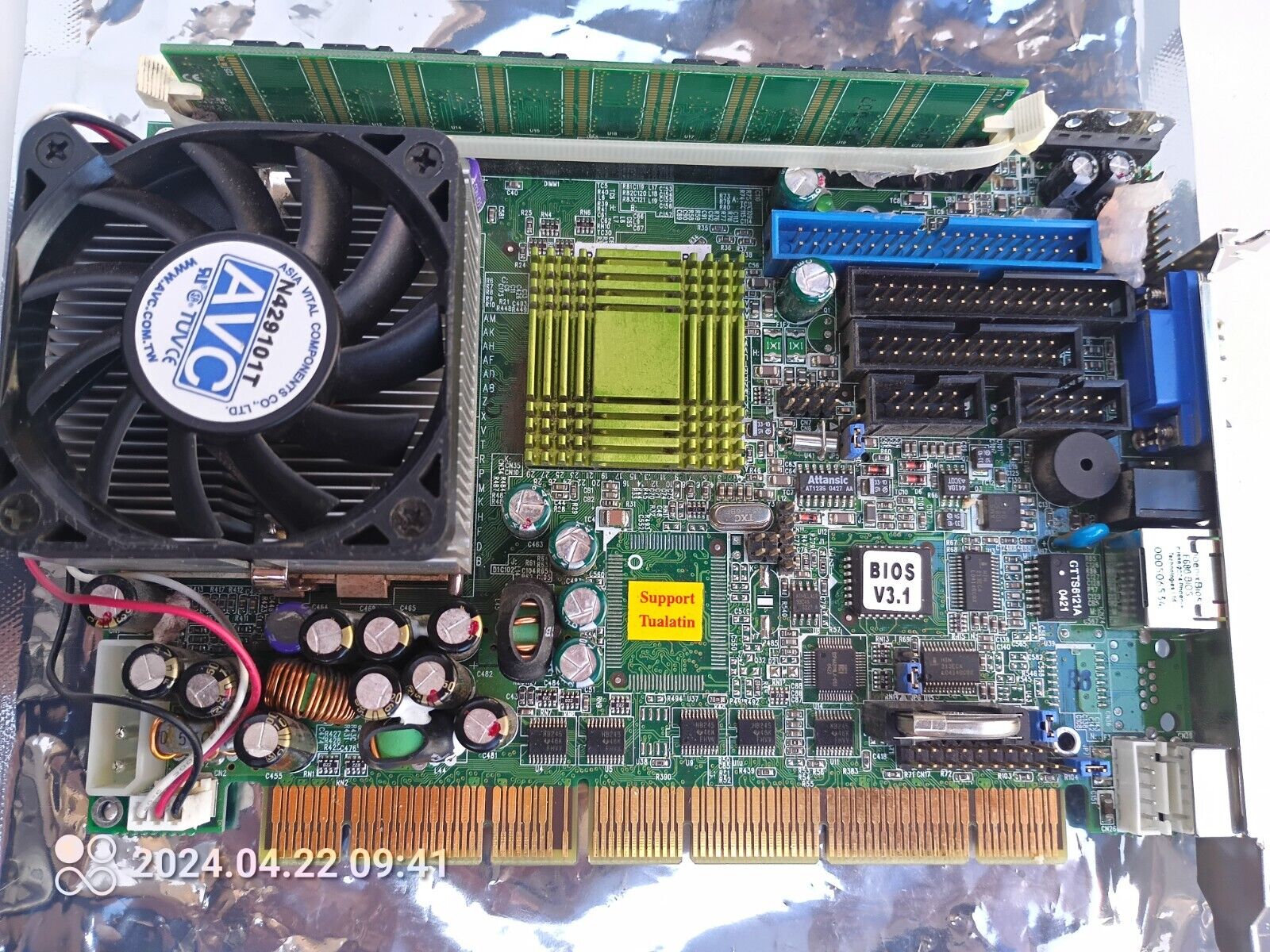 PCISA-3716EV Industrial  Motherboard w/RAM CPU GPU VGA RS232