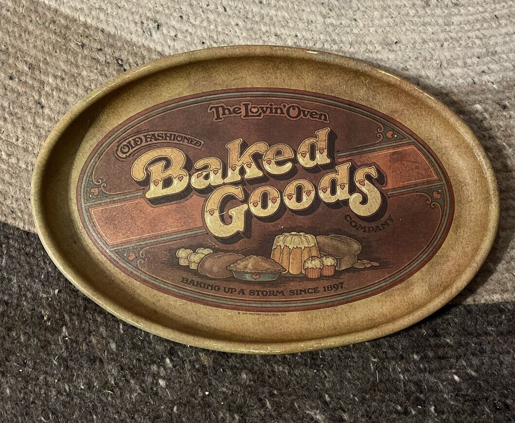 Vintage 70\'s Baked Goods Pie Bread Metal Tray Pentron Industries Lovin\' Oven 16\