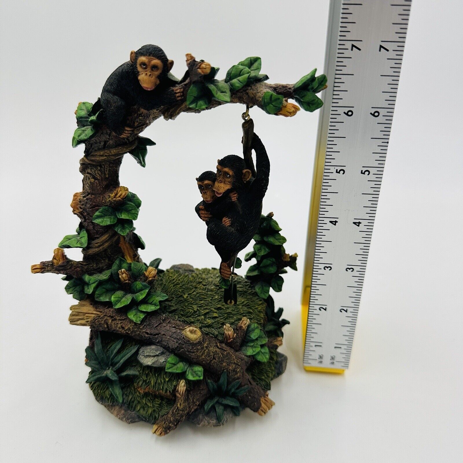 Westland Chimps At Play Swinging Figurine Music Box Vintage Giftware