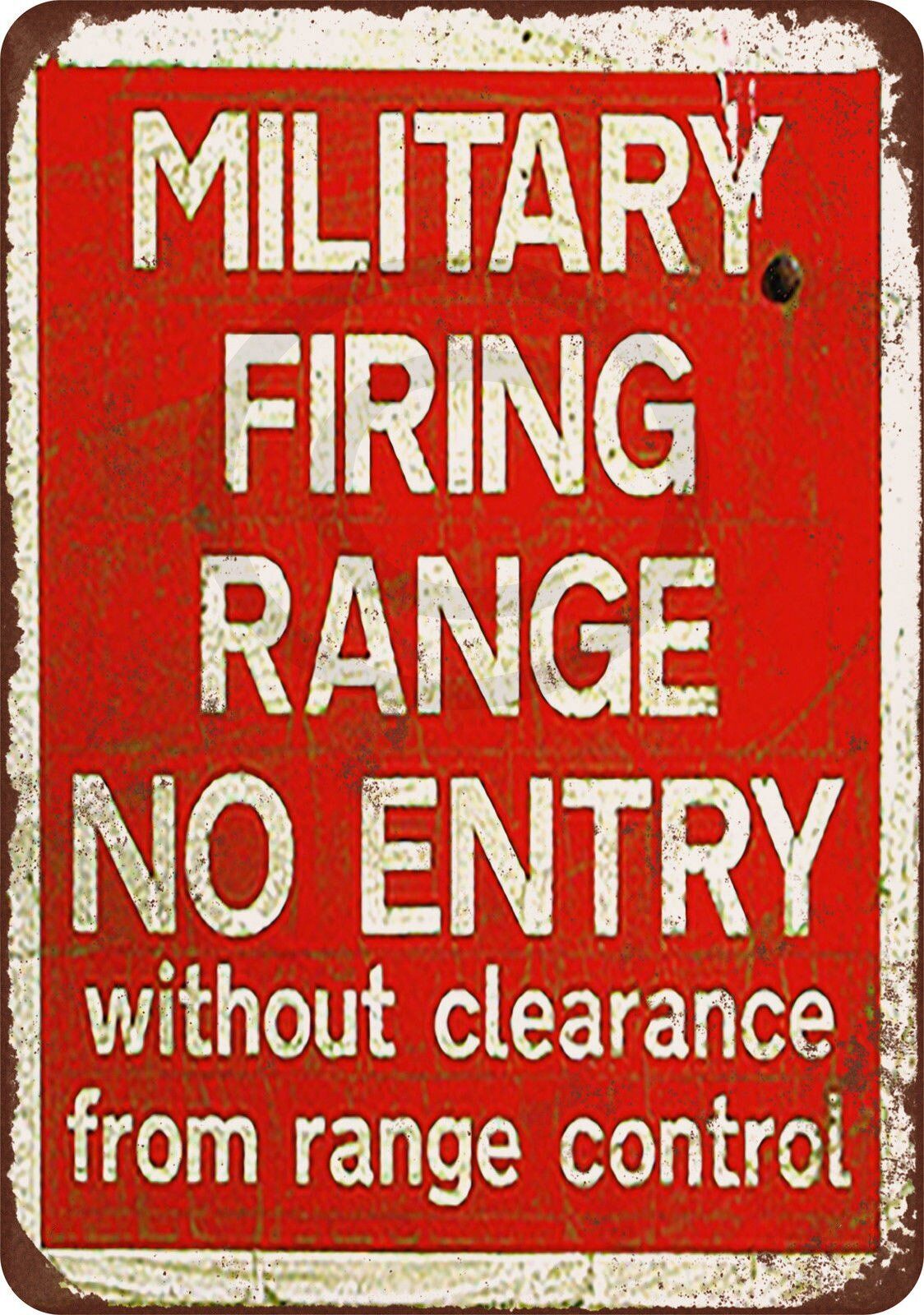Military Firing Range Vintage Reproduction Metal tin Sign 8 x 12