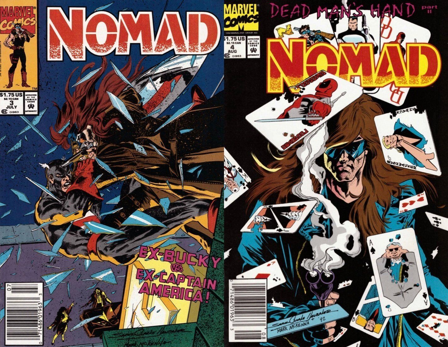 Nomad #3-4 Newsstand Covers (1992-1994) Marvel Comics - 2 Comics