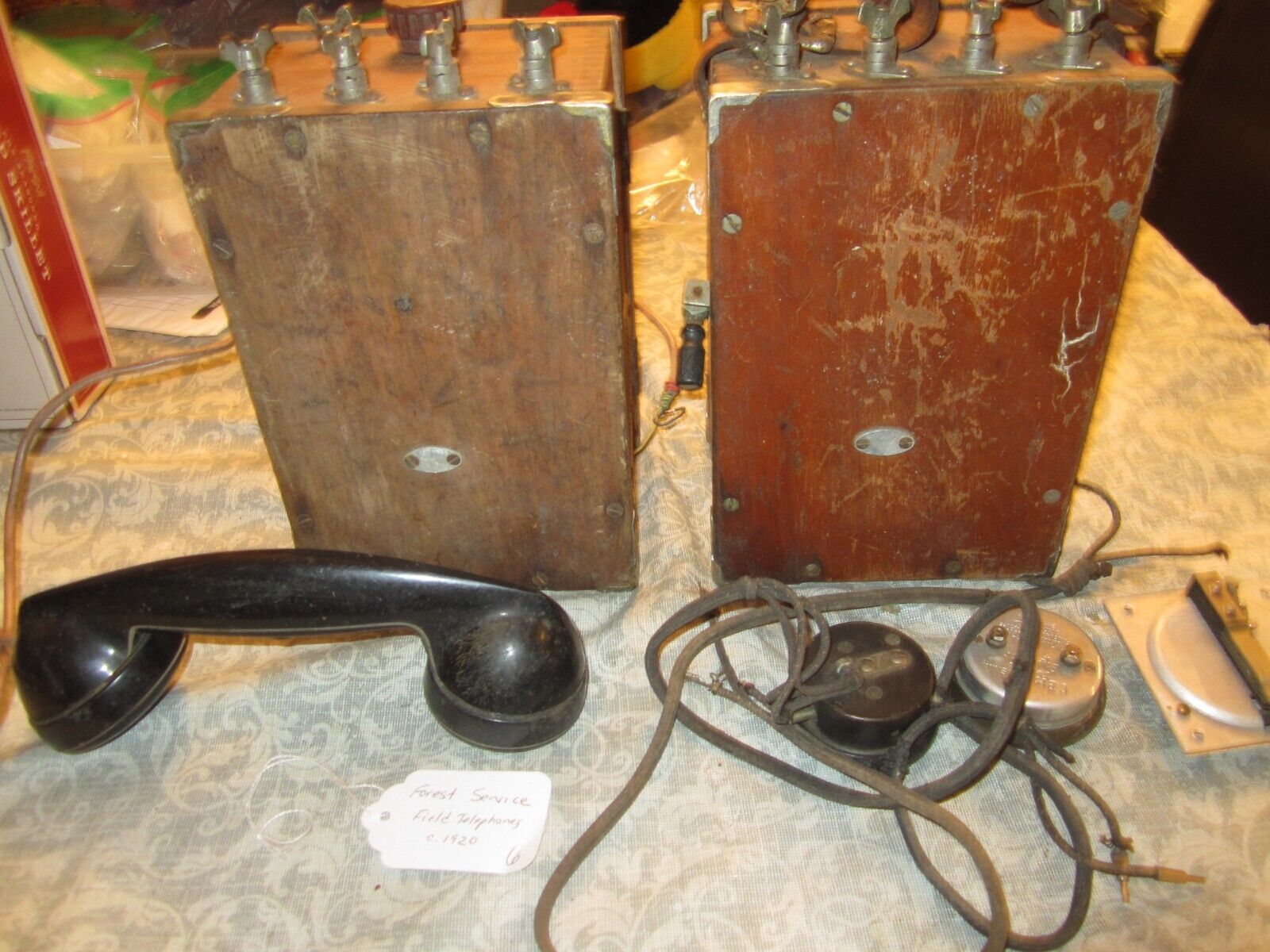 2 Western Electric U S  forest service FIELD Telephone Sets SEE PICS