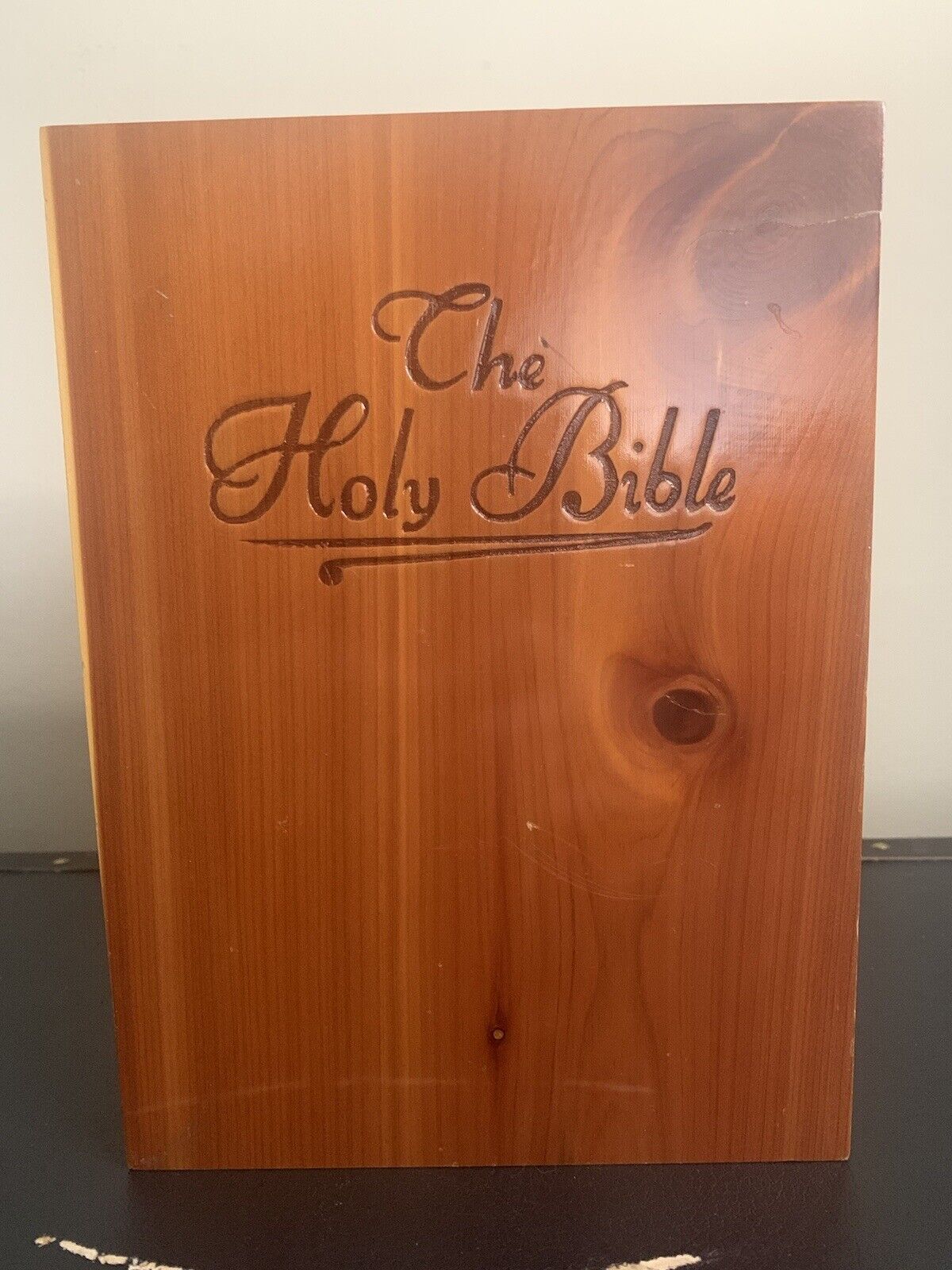 Holy Bible Memorial Edition in Wooden Cedar Box