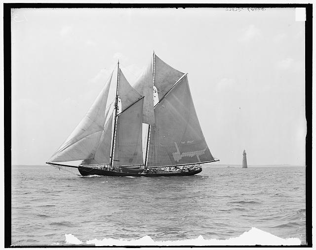 Fishing smacks schooner James W Parker c1900 OLD PHOTO