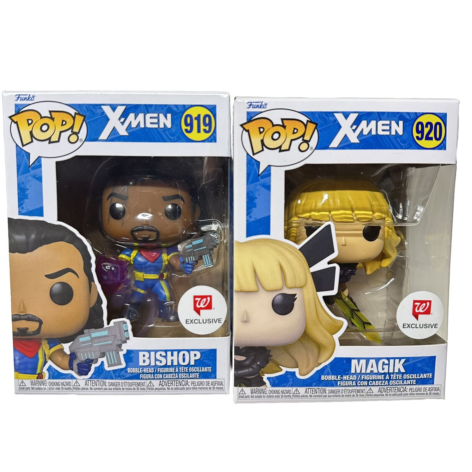 2 Funko Pops Magik and bishop 919 and #920 X-MEN Marvel Walgreens Exclusive