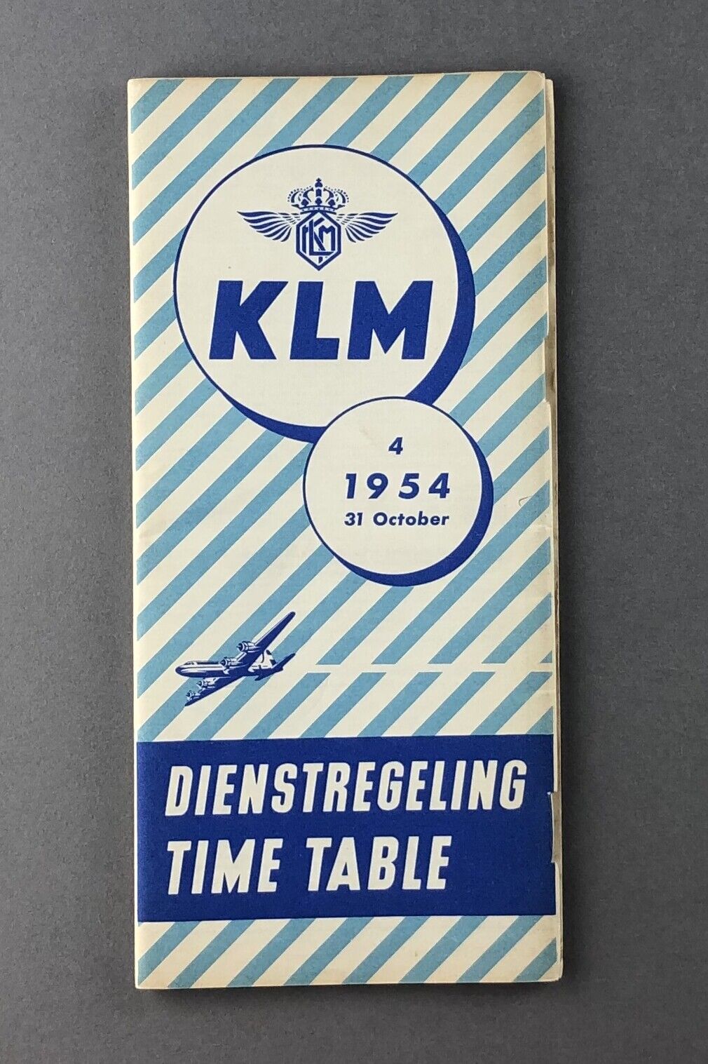 KLM ROYAL DUTCH AIRLINES WORLD TIMETABLE OCTOBER 1954 K.L.M. 