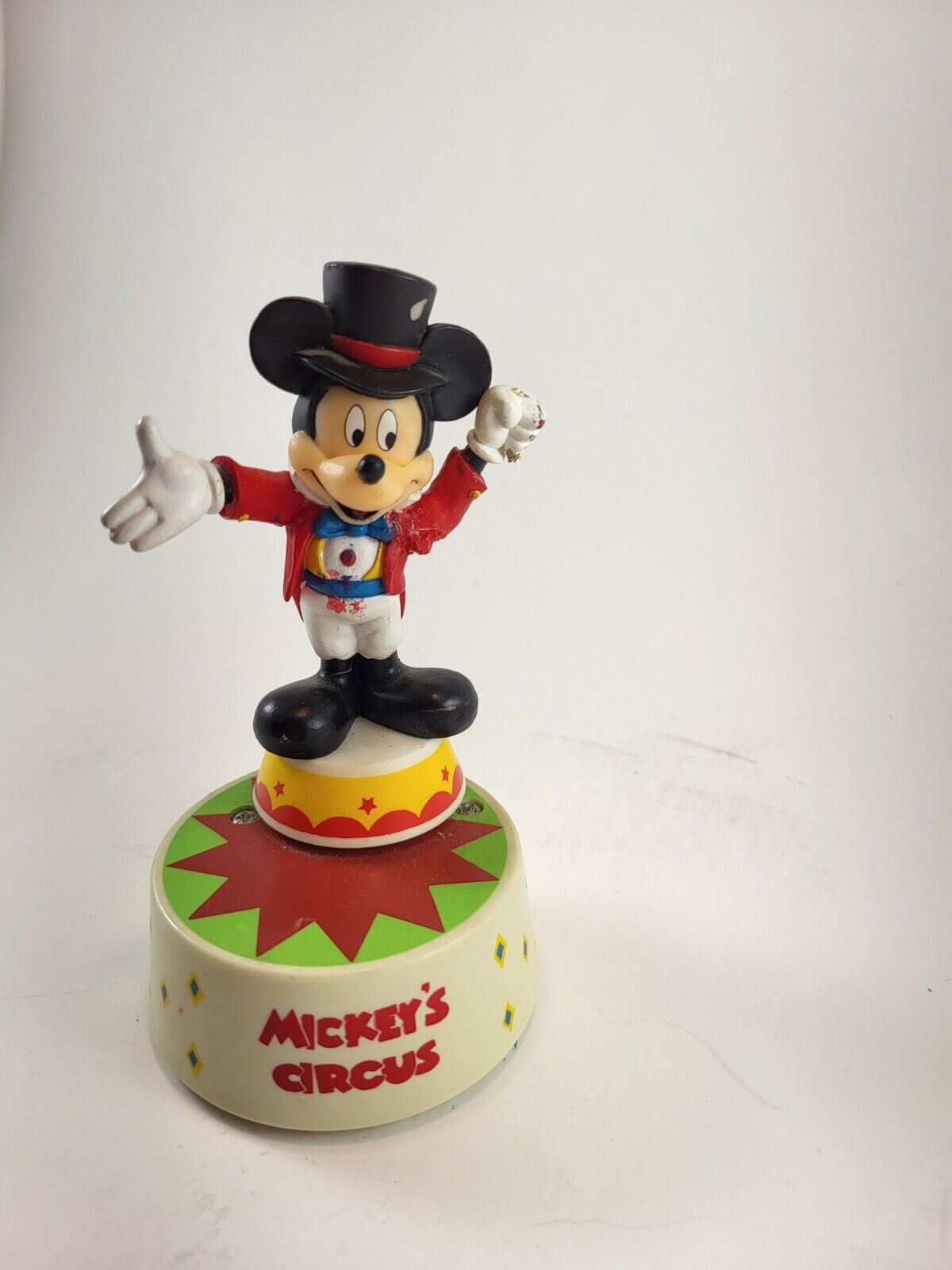 Vintage Disney Schmid Music Box Mickey Pluto Ringmaster Plays It\'s A Small World