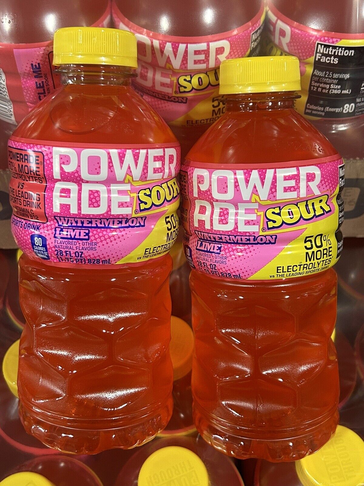 Powerade SOUR Sports Drink New Release: (28oz Single)  Watermelon Lime (2pack)
