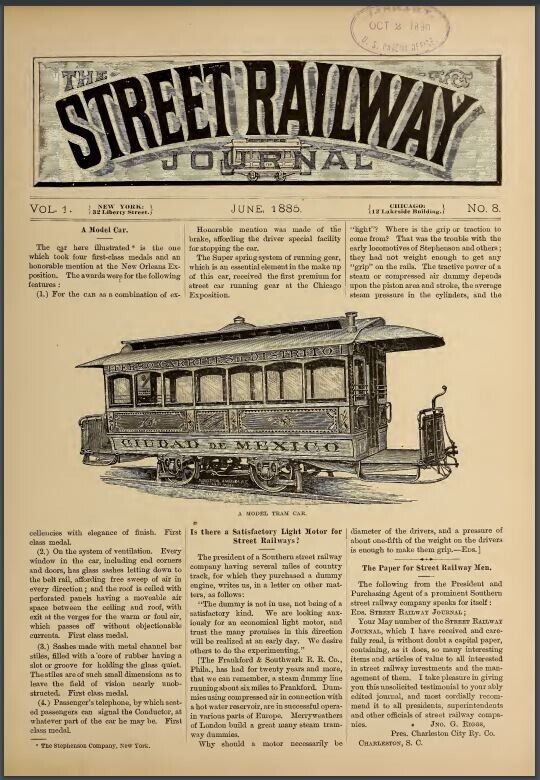 STREET RAILWAY JOURNAL 641 Unique Issue Collection On USB Flash Drive