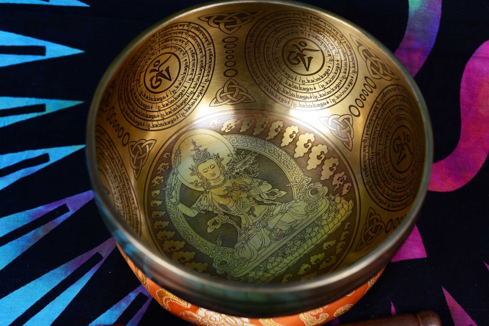 8 inches Singing Bowl-Tibetan Healing Singing Bowl-Manjushree Special Art Carved