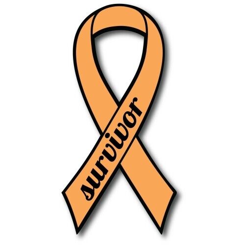 Orange Leukemia and Kidney Cancer Survivor Ribbon Car Magnet Decal Heavy Duty