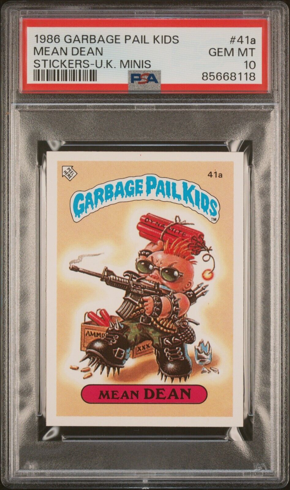 1986 Garbage Pail Kids OS1 Series 1 UK Mean Dean 41a Card PSA 10 GEM MINT GPK