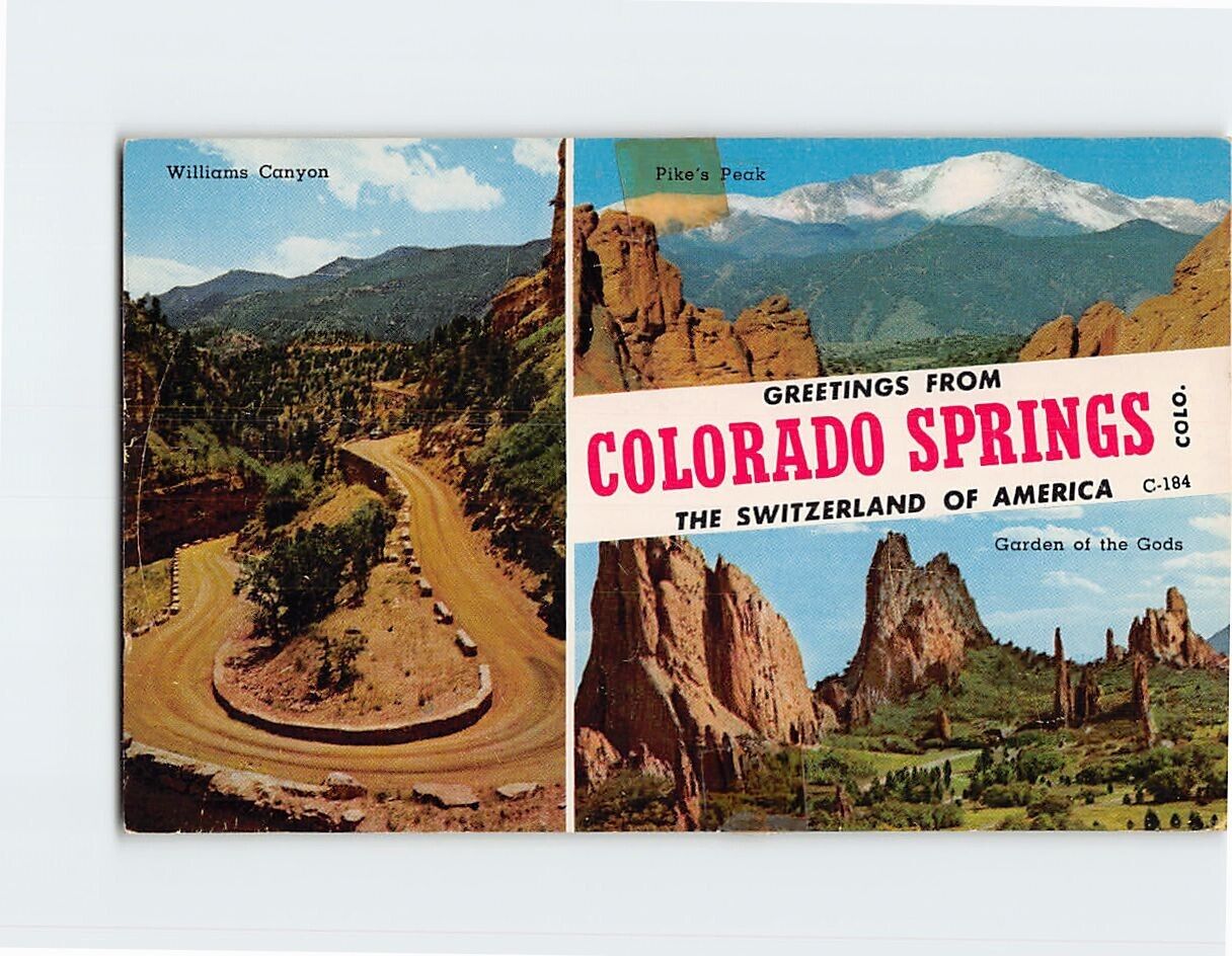 Postcard Colorado Springs Views Greetings from Colorado Springs Colorado USA