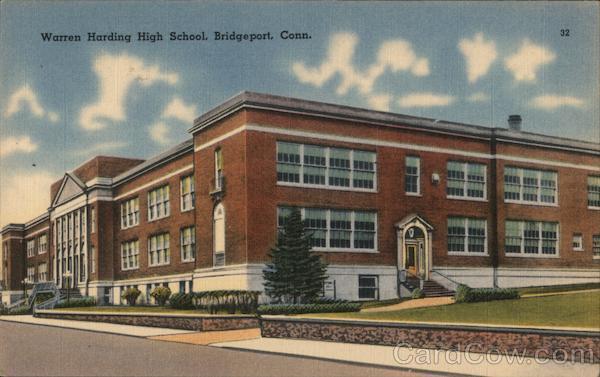 Bridgeport,CT Warren Harding High School Fairfield County Connecticut Postcard