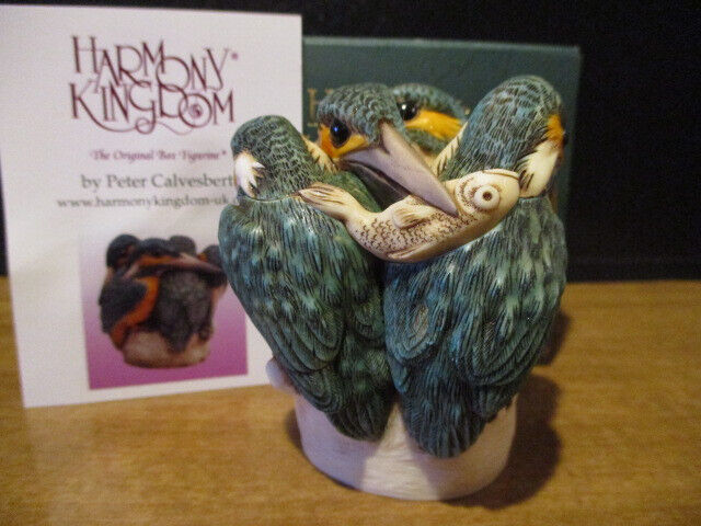 Harmony Kingdom Fish Supper Kingfisher Birds UK Made Box Figurine LE 150 RARE