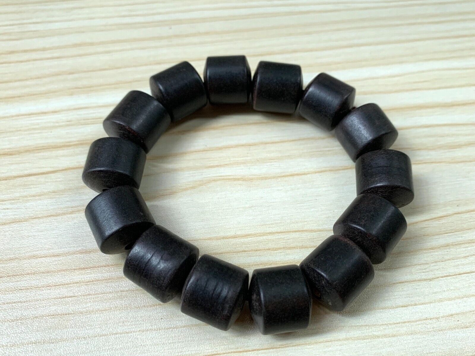 12mm 16mm Natural Black Rosewood Ebony Meditation Pray Bracelet Barrel Beads