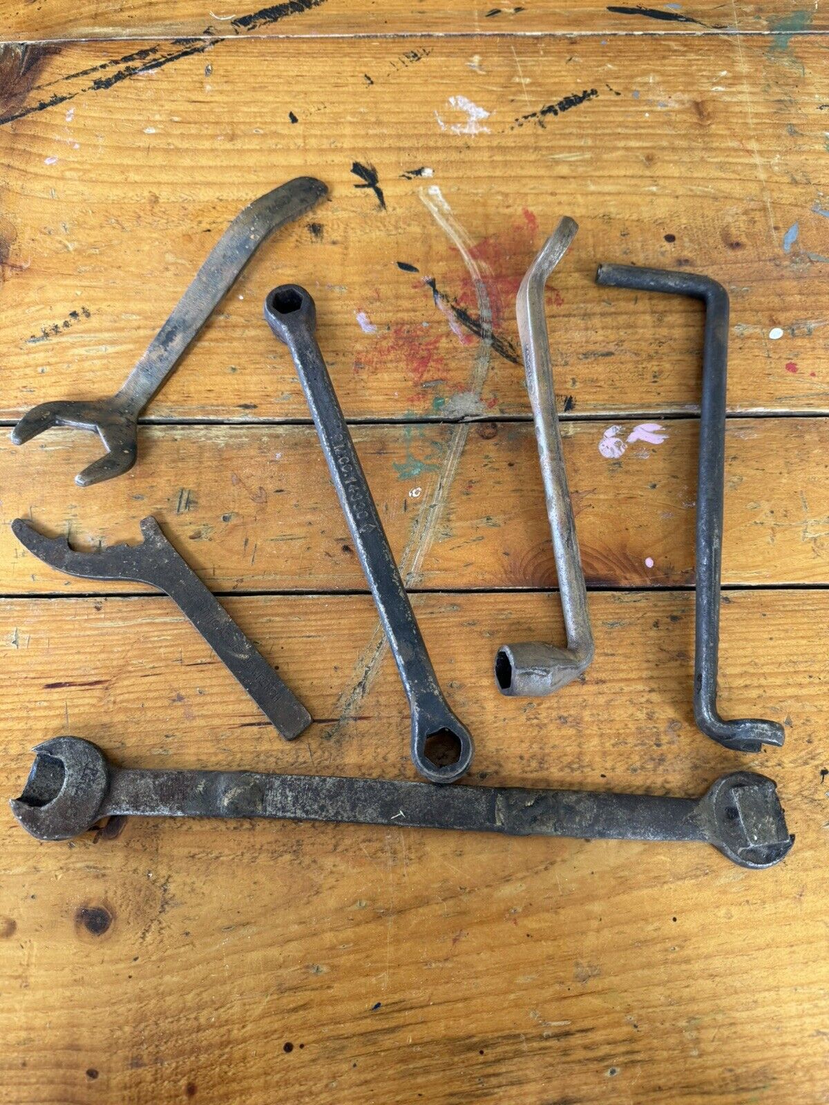 Unique Old Antique Wrench Curved Lot