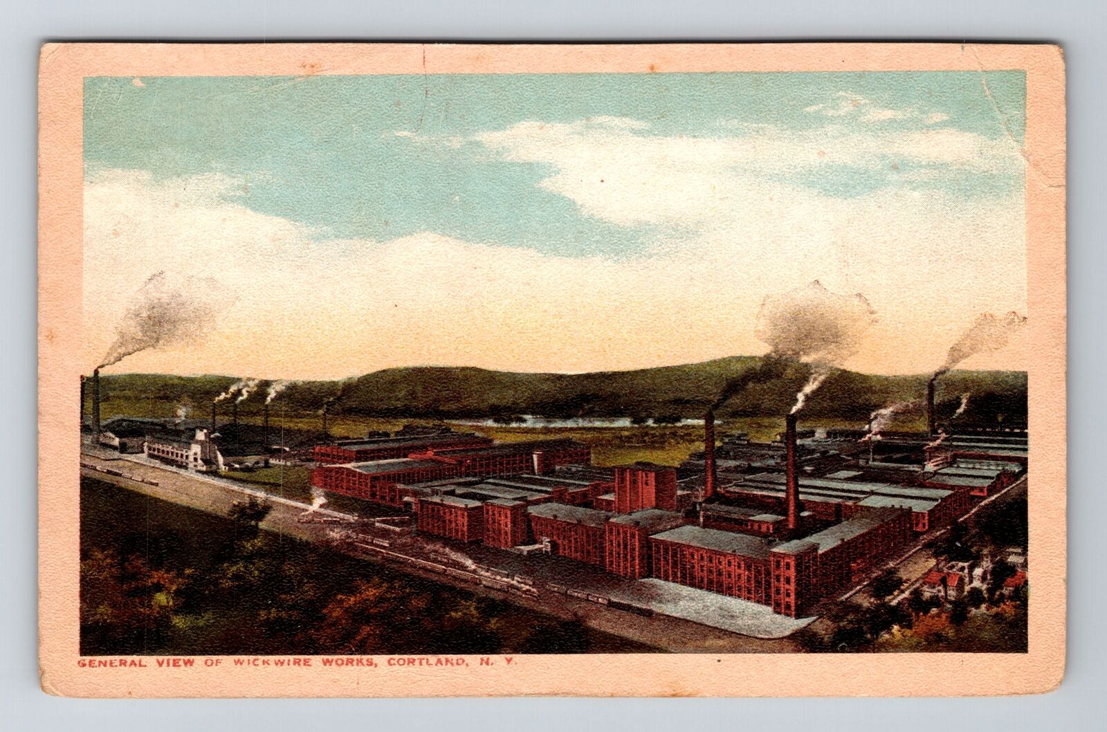 Cortland NY-New York, General View of Wickwire Works Vintage Souvenir Postcard