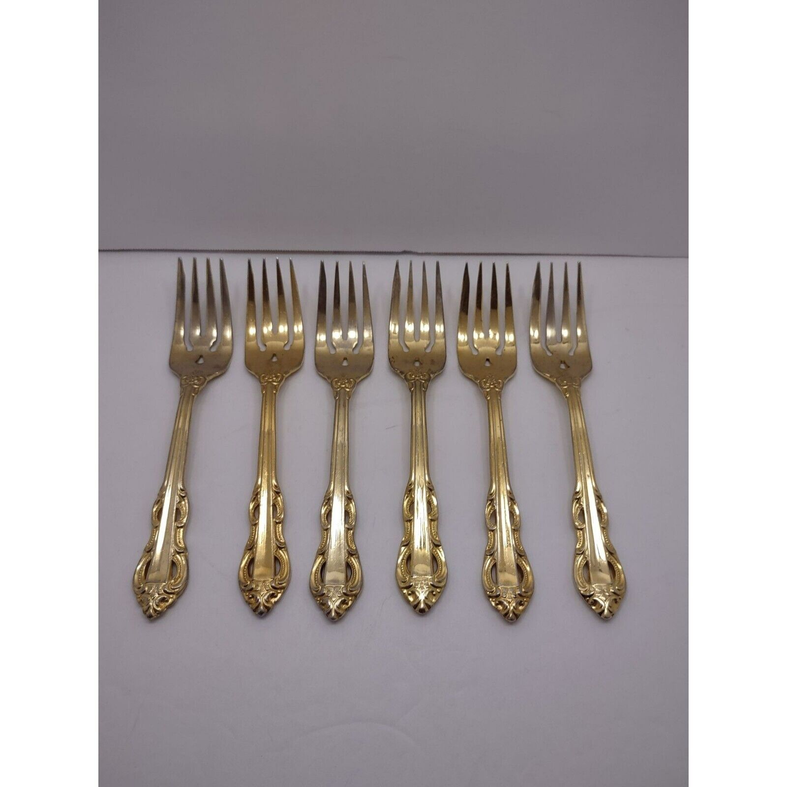 Vintage 1988 Korea Supreme Cutlery Towle gold wash forks King Arthur