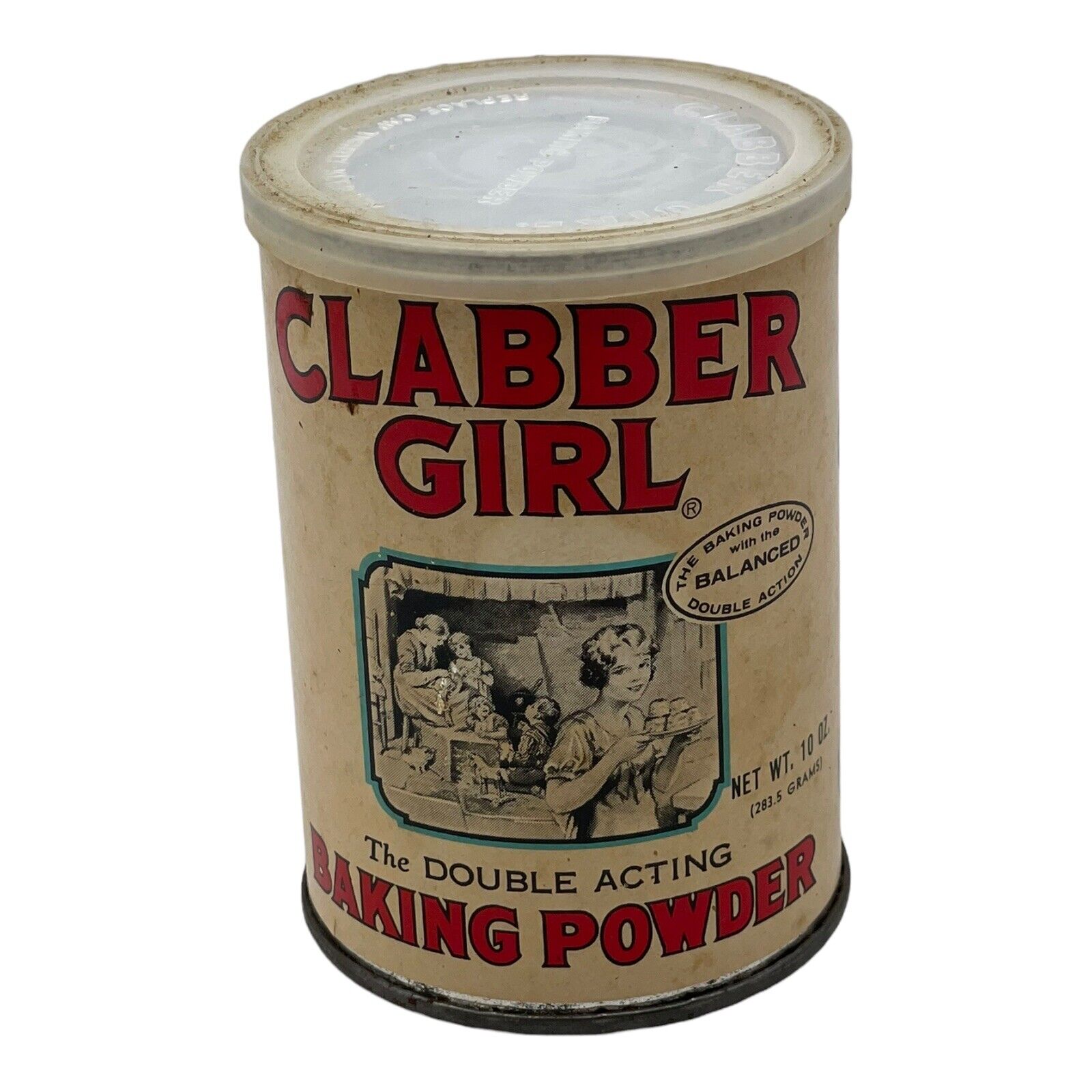 Vintage Clabber Girl Baking Powder Tin Can 10 oz Advertising Unopened NOS