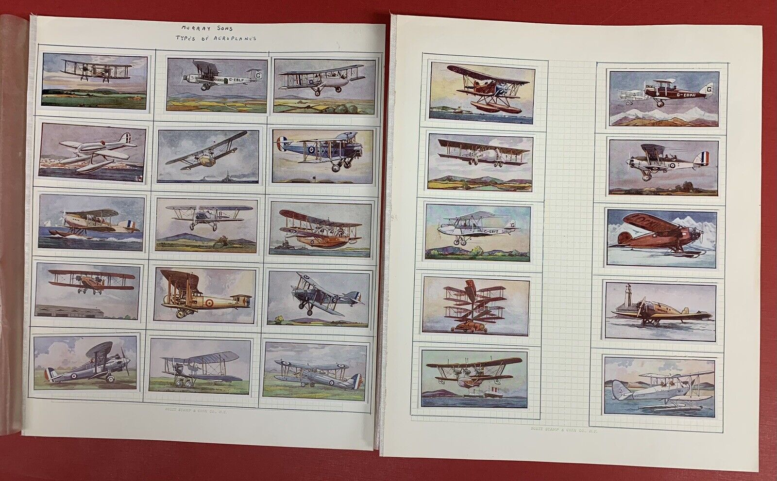 Murray and Sons, Types of Aero Planes, Complete Set of 25 Cigarette Cards