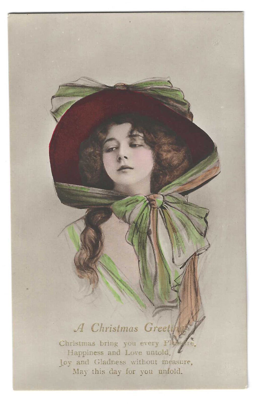 A Christmas Greeting Vintage Post Card