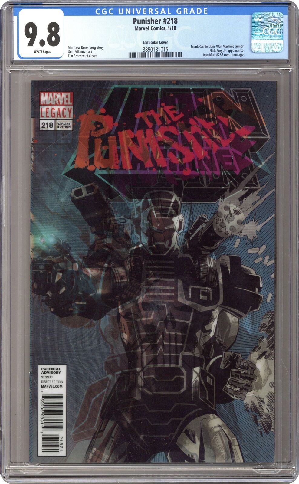 Punisher #218B Bradstreet Lenticular Variant CGC 9.8 2018 3890181015
