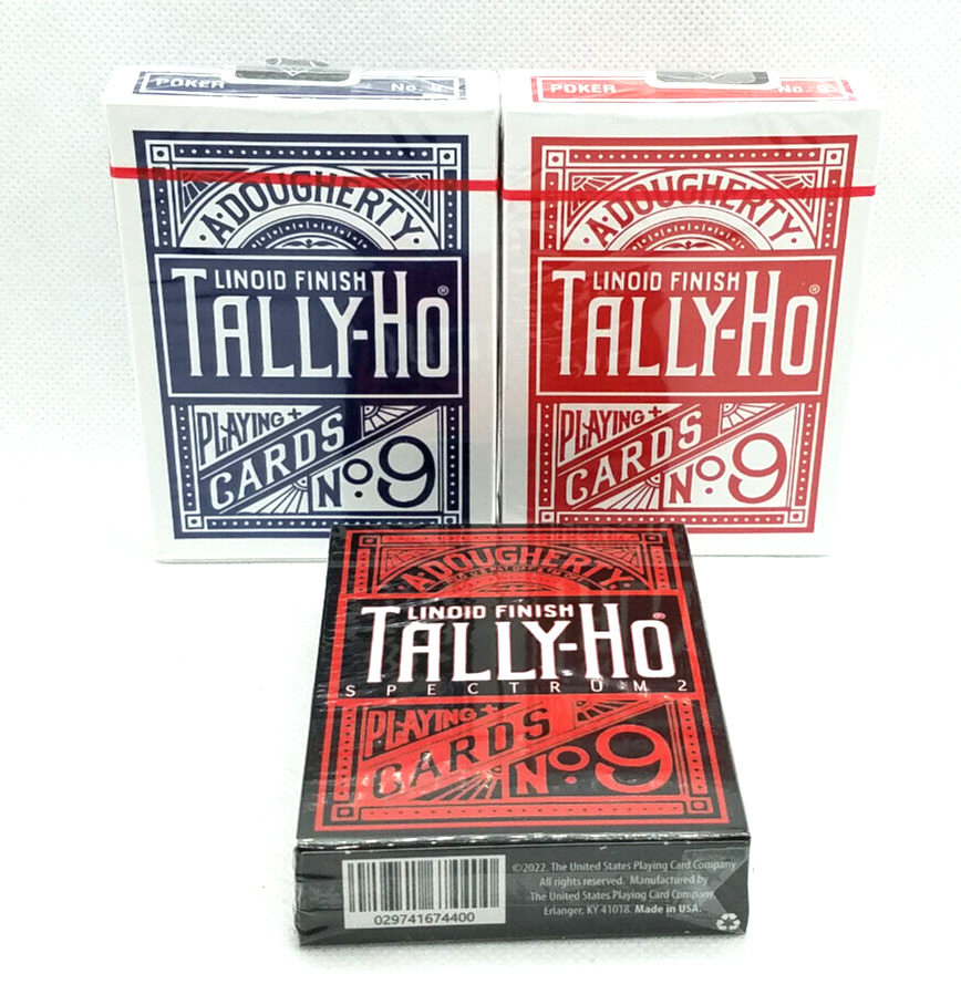 Tally-Ho Circle Back Playing Cards Red + Blue + SPECTRUM DECK