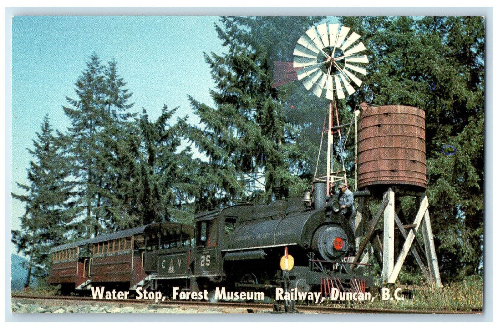 c1960\'s Water Stop Forest Museum Railway Duncan British Columbia Canada Postcard
