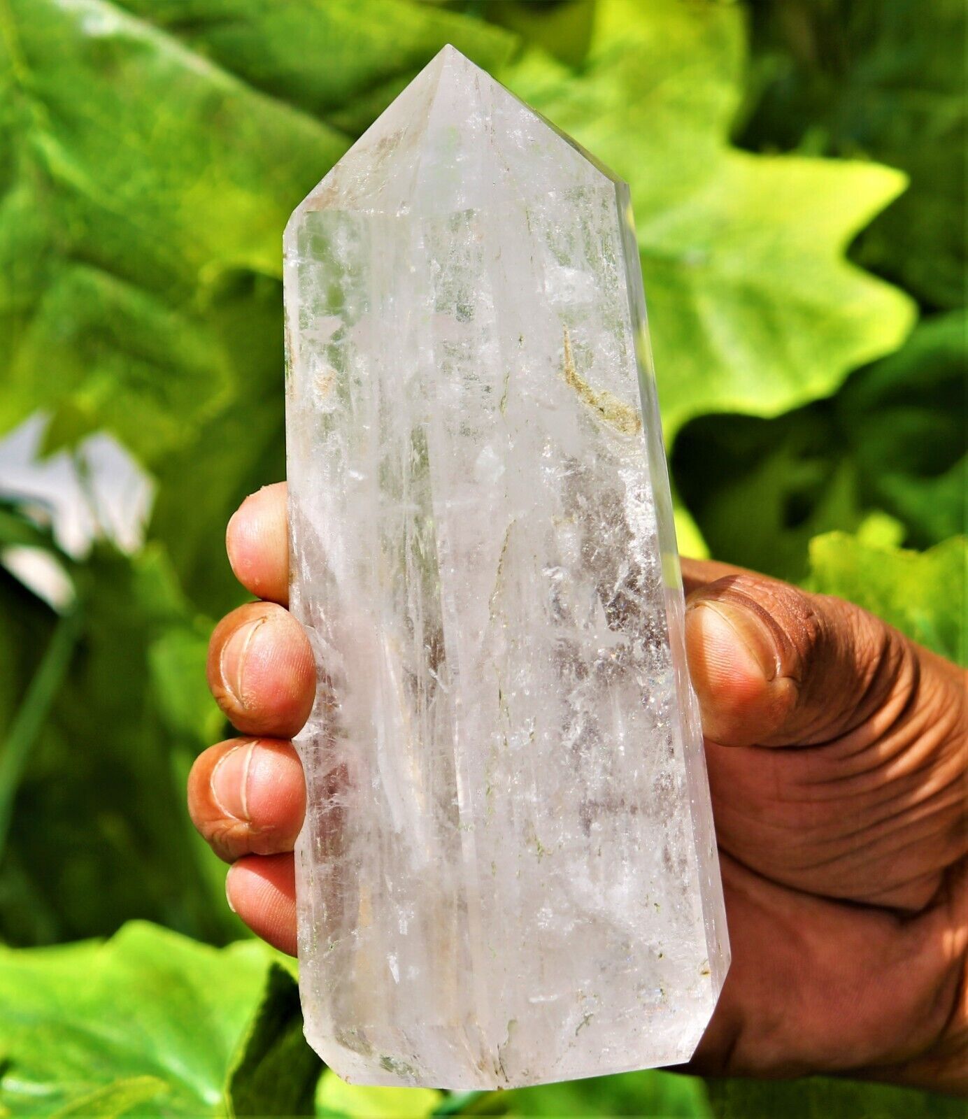 Large 150MM Clear Crystal Quartz Healing Energy Stone Gemstone Obelisk Tower