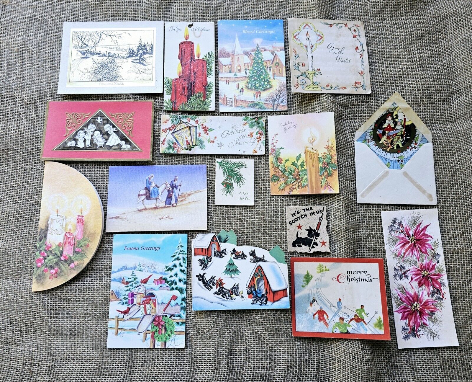 Vintage Christmas Cards Unused Lot Of 15