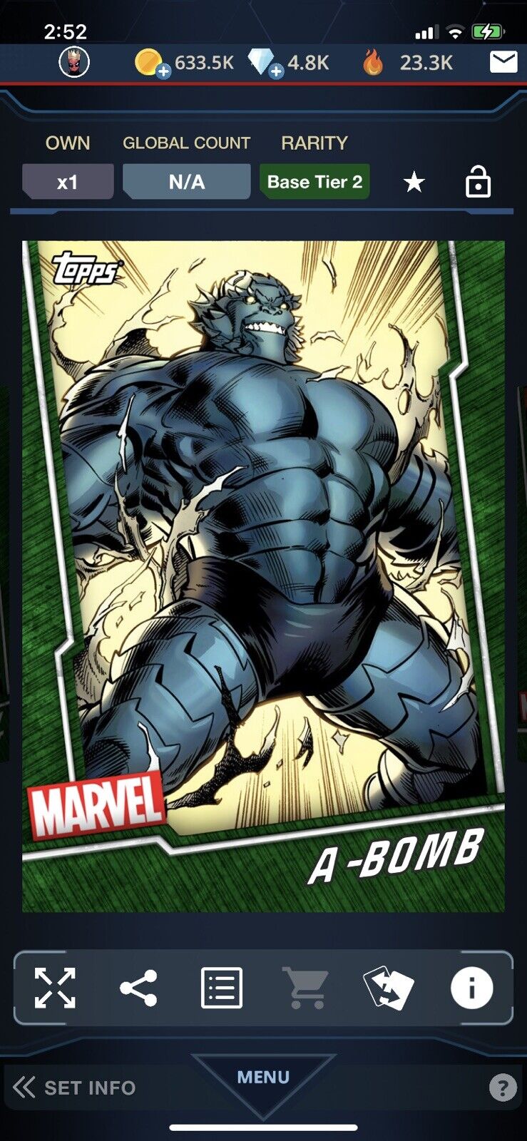 Topps Marvel Collect Digital Tier 2 Green 2019 A-Bomb Base Card