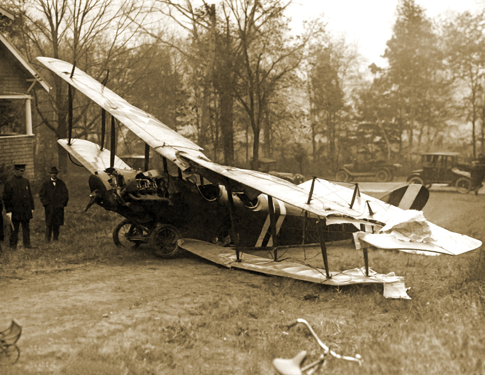1917-1919 Crashed Airplane Old Photo 8.5\