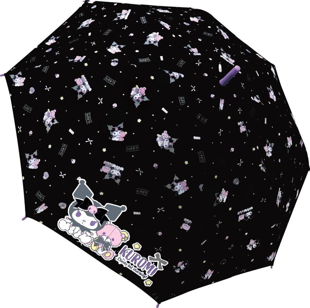 J's Planning Long Umbrella Sanrio Kuromi Bear Black Rib 55cm