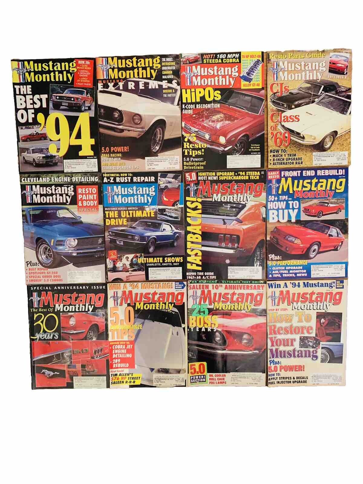 1994 Mustang Monthly CAR Magazines LOT 100% Complete Year - 12 Issues MUSCLE