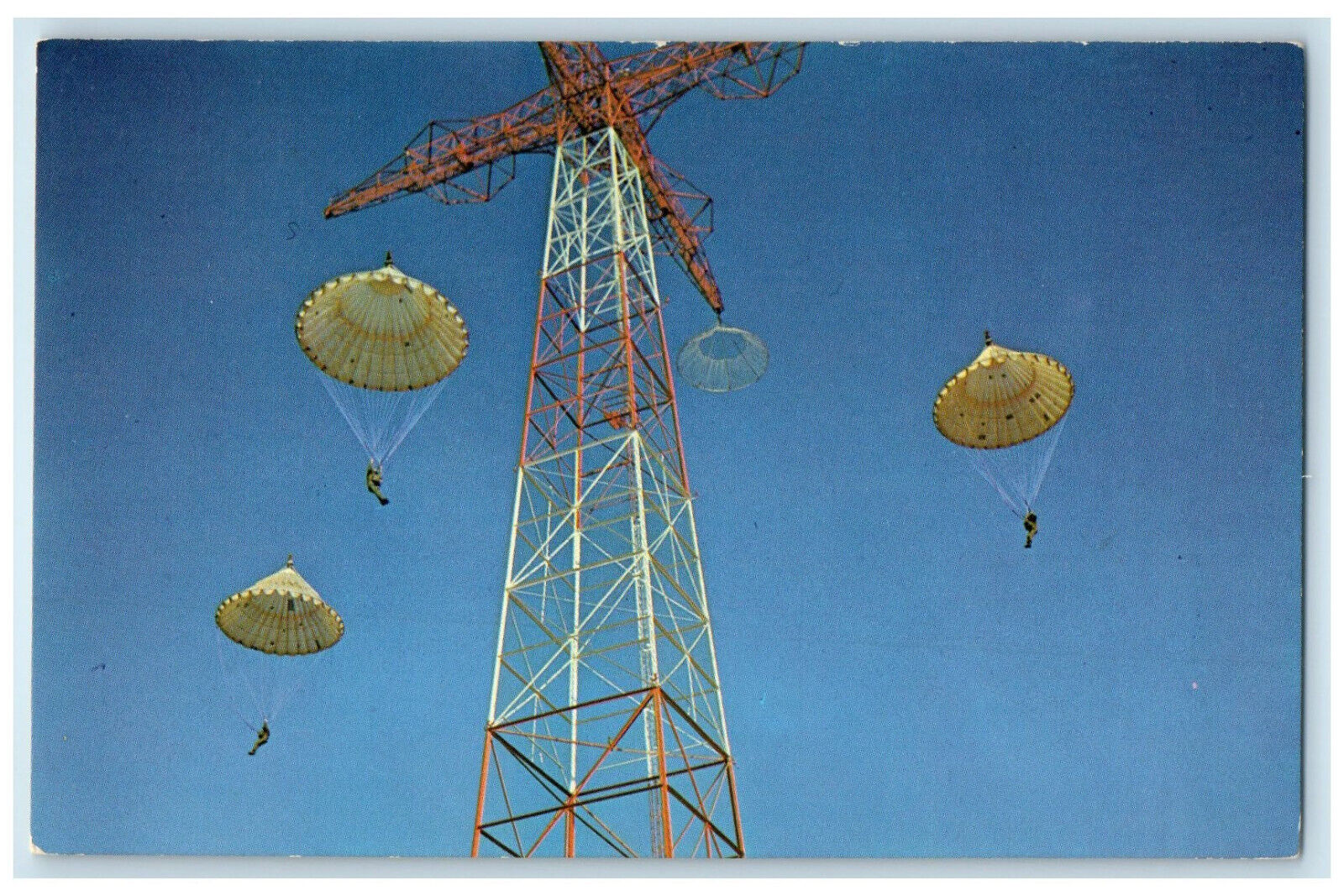 c1960\'s 250 Foot Free Tower Fort Benning Georgia GA Vintage Unposted Postcard